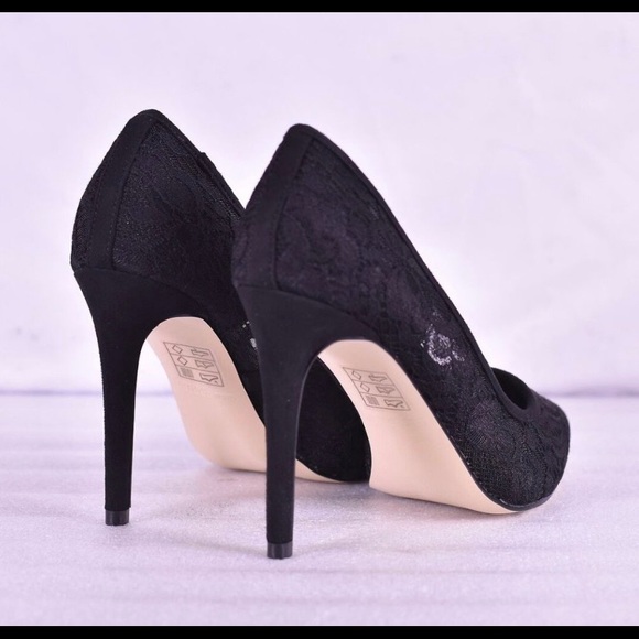 Call It Spring Gwydda Black Lace Stiletto Heels - Picture 4 of 5